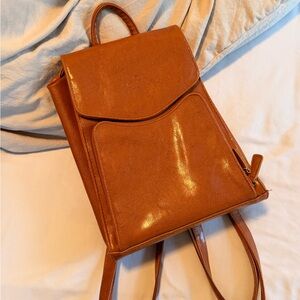 Elegant Tan Leather Backpack